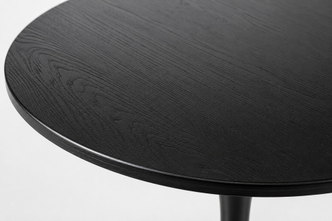 Stół okrągły VICTORY BLACK WOOD 70 cm SMOKE SLIM