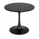 Stół okrągły VICTORY BLACK WOOD 70 cm SMOKE SLIM