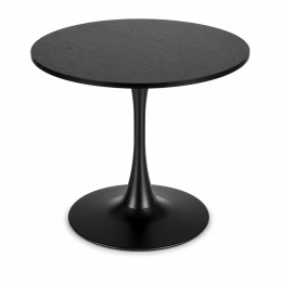 Stół okrągły VICTORY BLACK WOOD 70 cm SMOKE SLIM