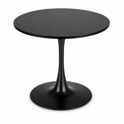 Stół okrągły VICTORY BLACK WOOD 70 cm SMOKE SLIM