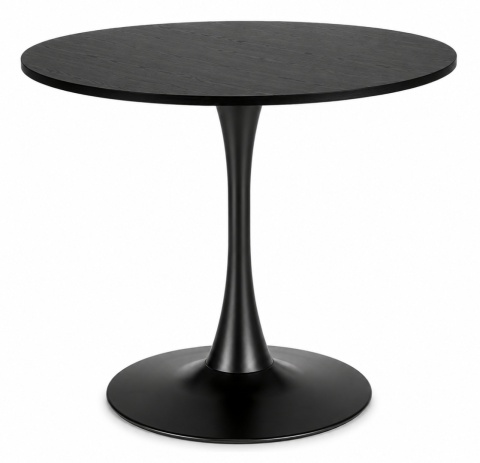 Stół okrągły VICTORY BLACK WOOD 70 cm SMOKE SLIM
