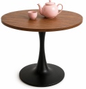 Stół okrągły VICTORY BROWN WOOD 70 cm SMOKE SLIM