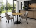 Stół okrągły VICTORY DARK WOOD 70 cm SMOKE SLIM