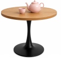 Stół okrągły VICTORY DARK WOOD 70 cm SMOKE SLIM