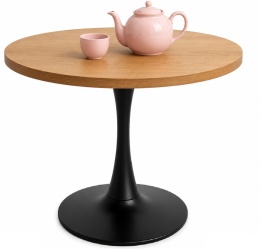Stół okrągły VICTORY DARK WOOD 70 cm SMOKE SLIM