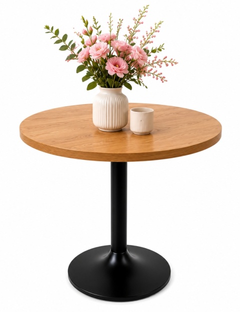 Stół okrągły VICTORY STR DARK WOOD 70 cm SMOKE