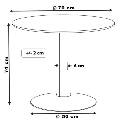 Stół okrągły VICTORY STR WHITE 70 cm SMOKE
