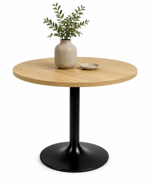 Stół okrągły VICTORY STR LIGHT WOOD 70 cm SMOKE