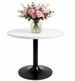 Stół okrągły VICTORY STR WHITE 70 cm SMOKE