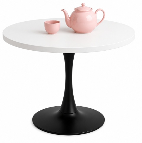 Stół okrągły VICTORY WHITE 70 cm SMOKE SLIM