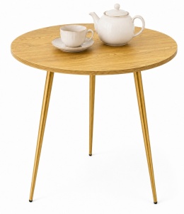 Stół okrągły VINCI DARK WOOD 70 cm GOLD 3N