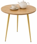 Stół okrągły VINCI LIGHT WOOD 70 cm GOLD 3N