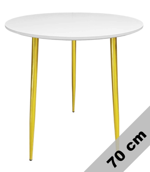 Stół okrągły VINCI WHITE 70 cm GOLD II GATUNEK