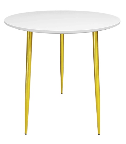 Stół okrągły VINCI WHITE 70 cm GOLD II GATUNEK