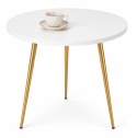 Stół okrągły VINCI WHITE 70 cm GOLD 3N