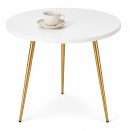 Stół okrągły VINCI WHITE 70 cm GOLD 3N