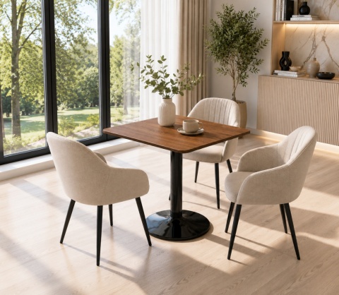 Stół skandynawski kwadratowy TORI STR Brown Wood 70 SMOKE