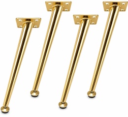 Zestaw 4 nóg meblowych skośnych 240 mm – Złoty Chrom