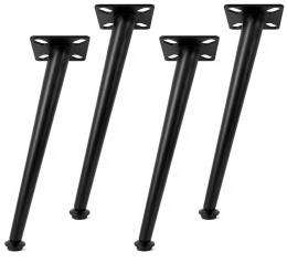 Zestaw 4 nóg meblowych skośnych 240 mm – Czarny Półmat