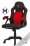 .Fotel obrotowy do biurka CARRERA M ALCANTARA BLACK + RED