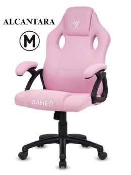 Fotel obrotowy do biurka CARRERA M FULL PINK FABRIC OUTLET