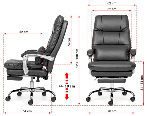 Fotel obrotowy do gabinetu WAILOR BLACK LEATHER PRO