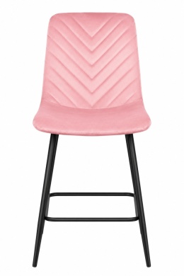 Krzesło barowe AVA TRIO BAR VELVET PINK hoker