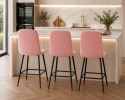 Krzesło barowe AVA BORGO BAR VELVET PINK hoker