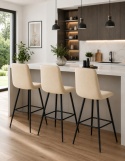 Krzesło barowe AVA BORGO BAR VELVET BEIGE hoker