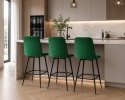 Krzesło barowe AVA BORGO BAR VELVET GREEN hoker
