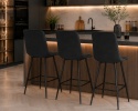 Krzesło barowe AVA BORGO BAR VELVET BLACK hoker