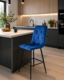 Krzesło barowe AVA BORGO BAR VELVET BLUE hoker