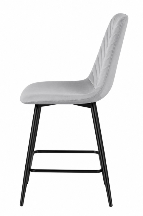 Krzesło barowe AVA TRIO BAR VELVET LIGHT GREY hoker