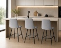 Krzesło barowe AVA TRIO BAR VELVET LIGHT GREY hoker