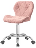 Krzesło obrotowe VASTO OFFICE BARANEK BOUCLE PINK SILVER