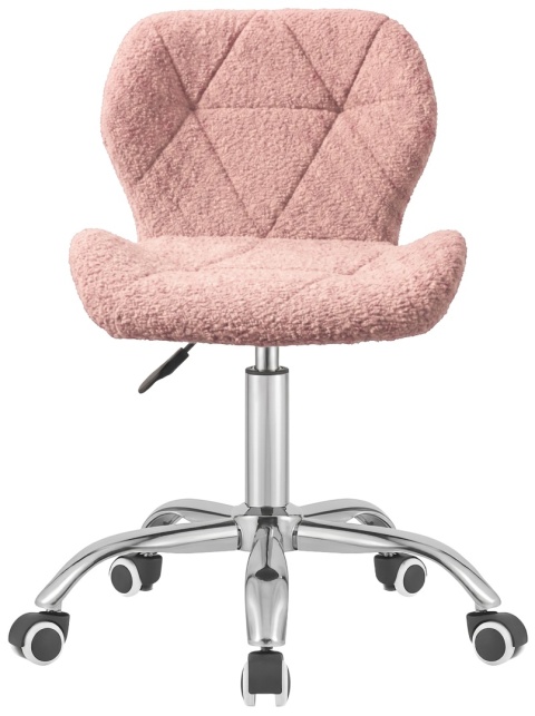 Krzesło obrotowe VASTO OFFICE BARANEK BOUCLE PINK SILVER