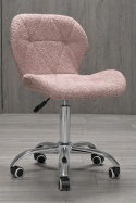 Krzesło obrotowe VASTO OFFICE BARANEK BOUCLE PINK SILVER