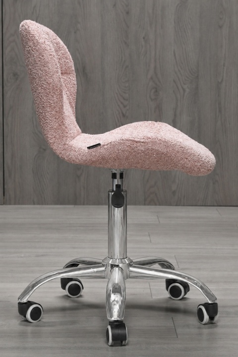 Krzesło obrotowe VASTO OFFICE BARANEK BOUCLE PINK SILVER