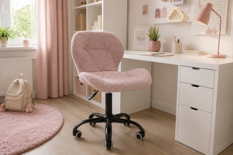 Krzesło obrotowe VASTO OFFICE BARANEK BOUCLE PINK SMOKE