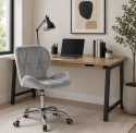 Krzesło obrotowe VASTO OFFICE VELVET GREY SILVER