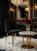 Krzesło tapicerowane GLORIA BLACK VELVET GOLD
