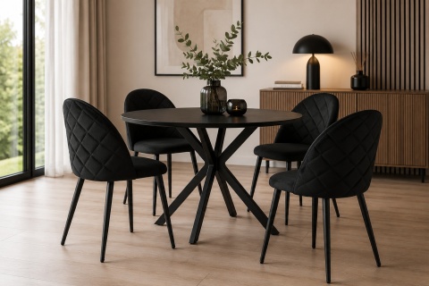 Krzesło tapicerowane GLORIA BLACK VELVET