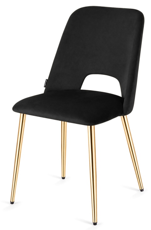 Krzesło tapicerowane GOTI BLACK VELVET GOLD