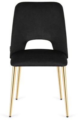 Krzesło tapicerowane GOTI BLACK VELVET GOLD
