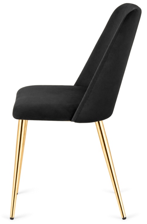 Krzesło tapicerowane GOTI BLACK VELVET GOLD