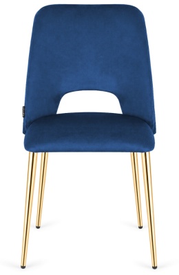 Krzesło tapicerowane GOTI BLUE VELVET GOLD