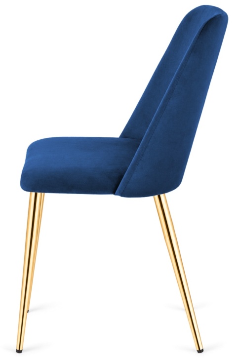 Krzesło tapicerowane GOTI BLUE VELVET GOLD