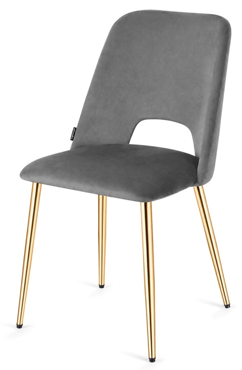 Krzesło tapicerowane GOTI GREY VELVET GOLD