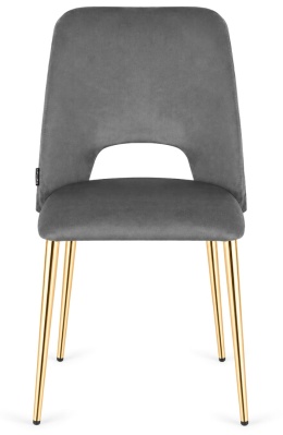 Krzesło tapicerowane GOTI GREY VELVET GOLD