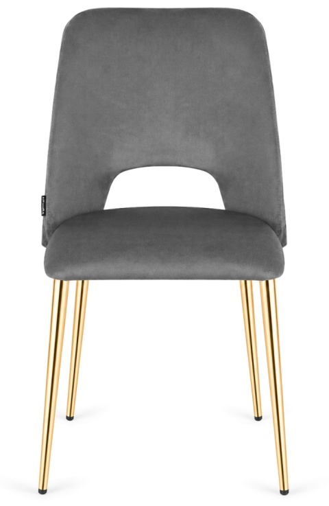 Krzesło tapicerowane GOTI GREY VELVET GOLD